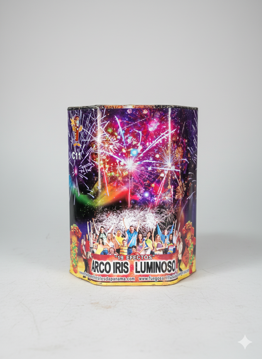 CAJA ARCO IRIS LUMINOSO 19 TIROS